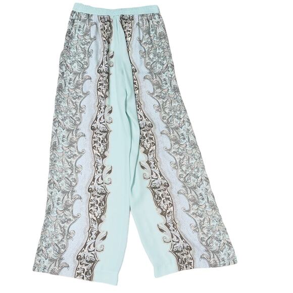 BCBGMaxazria Joan Woven Palazzo Pants Aqua Blue Size XS - Picture 2 of 4